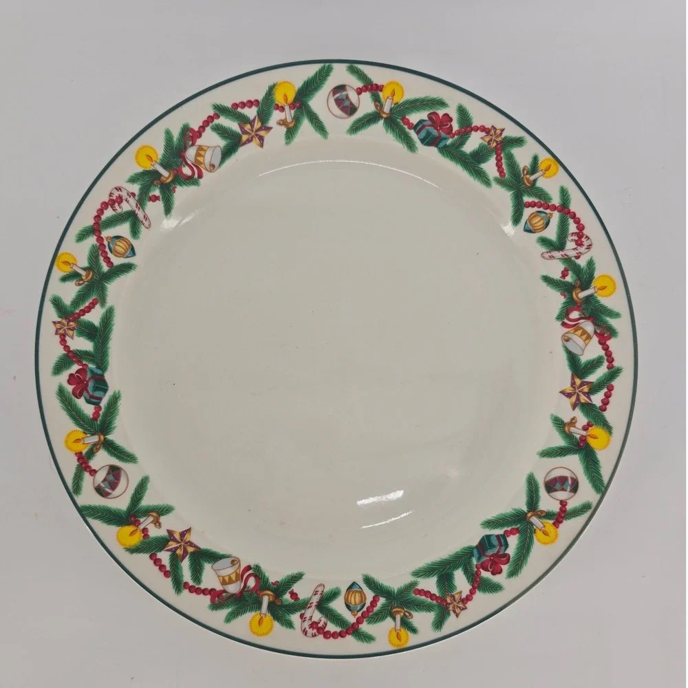 Vintage 1994 Sakura Christmas Cheer Sue Zipkin Stoneware Dinner Plate
